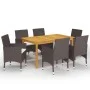 Juego de comedor para jardín 7 piezas con cojines marrón by vidaXL, Garden sets - Ref: Foro24-3095864, Price: 533,60 €, Disco...