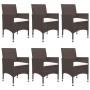 Juego de comedor para jardín 7 piezas con cojines marrón by vidaXL, Garden sets - Ref: Foro24-3095864, Price: 531,60 €, Disco...