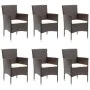Juego de comedor para jardín 7 piezas con cojines marrón by vidaXL, Garden sets - Ref: Foro24-3095893, Price: 656,43 €, Disco...