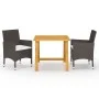 3-teiliges Gartensitzgruppen-Set mit braunen Kissen. von vidaXL, Gartensets - Ref: Foro24-3095891, Preis: 245,51 €, Rabatt: %