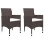 Juego de comedor de jardín 3 piezas con cojines marrón de vidaXL, Conjuntos de jardín - Ref: Foro24-3095891, Precio: 245,25 €...