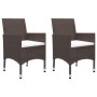 Juego de comedor de jardín 3 piezas con cojines marrón by vidaXL, Garden sets - Ref: Foro24-3095891, Price: 248,92 €, Discoun...