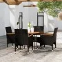 5-teiliges Bistro-Gartenmöbel-Set aus synthetischem Rattan und massivem Holz in Schwarz. von vidaXL, Gartensets - Ref: Foro24...