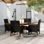5-teiliges Bistro-Gartenmöbel-Set aus synthetischem Rattan und massivem Holz in Schwarz. von vidaXL, Gartensets - Ref: Foro24...