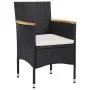 Set de bistró jardín 5 pzas ratán sintético madera maciza negro by vidaXL, Garden sets - Ref: Foro24-3095909, Price: 332,51 €...