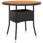 5-teiliges Bistro-Gartenmöbel-Set aus synthetischem Rattan und massivem Holz in Schwarz. von vidaXL, Gartensets - Ref: Foro24...