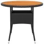5-teiliges Bistro-Gartenmöbel-Set aus synthetischem Rattan und massivem Holz in Schwarz. von vidaXL, Gartensets - Ref: Foro24...