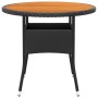 Set de bistró jardín 5 pzas ratán sintético madera maciza negro by vidaXL, Garden sets - Ref: Foro24-3095909, Price: 317,73 €...