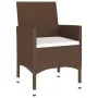 Set de bistró de jardín 3 pzas ratán PE vidrio templado marrón by vidaXL, Garden sets - Ref: Foro24-3095902, Price: 192,16 €,...