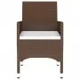 Set de bistró de jardín 3 pzas ratán PE vidrio templado marrón by vidaXL, Garden sets - Ref: Foro24-3095902, Price: 192,16 €,...