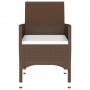 Set de bistró de jardín 3 pzas ratán PE vidrio templado marrón by vidaXL, Garden sets - Ref: Foro24-3095902, Price: 193,76 €,...