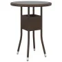 Set de bistró de jardín 3 pzas ratán PE vidrio templado marrón by vidaXL, Garden sets - Ref: Foro24-3095902, Price: 192,16 €,...