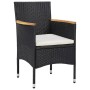 Juego comedor jardín 5 pzas ratán sintético madera maciza negro by vidaXL, Garden sets - Ref: Foro24-3095923, Price: 337,19 €...