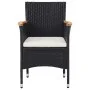 Juego comedor jardín 5 pzas ratán sintético madera maciza negro by vidaXL, Garden sets - Ref: Foro24-3095923, Price: 353,28 €...
