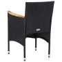 Garten-Esszimmer-Set, 5-teilig, aus synthetischem Rattan und massivem Holz in Schwarz. von vidaXL, Gartensets - Ref: Foro24-3...