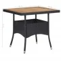 Juego comedor jardín 5 pzas ratán sintético madera maciza negro by vidaXL, Garden sets - Ref: Foro24-3095923, Price: 353,28 €...