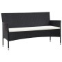 Sofá de jardín 3 plazas con cojines ratán sintético negro by vidaXL, Outdoor sofas - Ref: Foro24-318500, Price: 161,12 €, Dis...