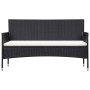 Sofá de jardín 3 plazas con cojines ratán sintético negro by vidaXL, Outdoor sofas - Ref: Foro24-318500, Price: 161,12 €, Dis...