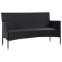Sofá de jardín 3 plazas con cojines ratán sintético negro by vidaXL, Outdoor sofas - Ref: Foro24-318500, Price: 158,36 €, Dis...