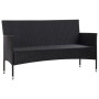 Sofá de jardín 3 plazas con cojines ratán sintético negro by vidaXL, Outdoor sofas - Ref: Foro24-318500, Price: 161,12 €, Dis...