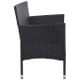Sofá de jardín 3 plazas con cojines ratán sintético negro by vidaXL, Outdoor sofas - Ref: Foro24-318500, Price: 161,12 €, Dis...