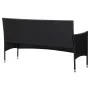 Sofá de jardín 3 plazas con cojines ratán sintético negro by vidaXL, Outdoor sofas - Ref: Foro24-318500, Price: 158,36 €, Dis...