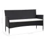 Sofá de jardín 3 plazas con cojines ratán sintético negro by vidaXL, Outdoor sofas - Ref: Foro24-318500, Price: 158,36 €, Dis...