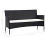 Sofá de jardín 3 plazas con cojines ratán sintético negro by vidaXL, Outdoor sofas - Ref: Foro24-318500, Price: 161,12 €, Dis...