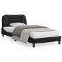 Bed frame with headboard black synthetic leather 90x190 cm by vidaXL, Beds and slatted bases - Ref: Foro24-3207967, Price: 16...