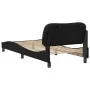 Bed frame with headboard black synthetic leather 90x190 cm by vidaXL, Beds and slatted bases - Ref: Foro24-3207967, Price: 16...