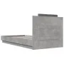 Concrete gray engineered wood bed with headboard 90x200 cm by vidaXL, Beds and slatted bases - Ref: Foro24-3209943, Price: 14...