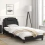 Bed frame with headboard black synthetic leather 90x190 cm by vidaXL, Beds and slatted bases - Ref: Foro24-3208061, Price: 14...