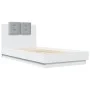 Estructura de cama con cabecero y luces LED blanco 75x190 cm de vidaXL, Camas y somieres - Ref: Foro24-3210066, Precio: 161,3...