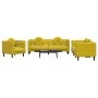 Juego de sofás con cojines 3 piezas terciopelo amarillo by vidaXL, Sofas - Ref: Foro24-3209253, Price: 623,48 €, Discount: %