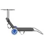 Folding lounger with awning and gray steel wheels by vidaXL, Loungers - Ref: Foro24-44325, Price: 64,12 €, Discount: %
