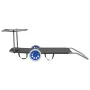 Folding lounger with awning and gray steel wheels by vidaXL, Loungers - Ref: Foro24-44325, Price: 64,12 €, Discount: %