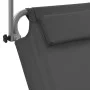 Tumbona plegable con toldo y ruedas acero gris de vidaXL, Tumbonas - Ref: Foro24-44325, Precio: 63,02 €, Descuento: %