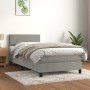 Cama box spring con colchón terciopelo gris claro 100x200 cm de vidaXL, Camas y somieres - Ref: Foro24-3141167, Precio: 298,5...