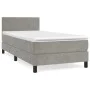 Box spring bed with light gray velvet mattress 100x200 cm by vidaXL, Beds and slatted bases - Ref: Foro24-3141167, Price: 295...