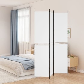 Biombo divisor de 3 paneles de tela blanco 150x220 cm de vidaXL, Divisores de ambientes - Ref: Foro24-350242, Precio: 37,51 €...