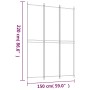 Trennwand mit 3 weißen Stoffbahnen 150x220 cm von vidaXL, Raumteiler - Ref: Foro24-350242, Preis: 37,51 €, Rabatt: %