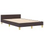 Estructura de cama con cabecera Marrón oscuro 120 x 200 cm tela