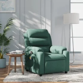 Sillón de masaje reclinable de tela verde oscuro de vidaXL, Sillones - Ref: Foro24-373480, Precio: 259,82 €, Descuento: %