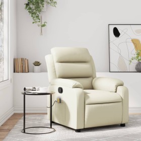 Cream Synthetic Leather Massage Recliner by vidaXL, Armchairs - Ref: Foro24-373494, Price: 261,70 €, Discount: %