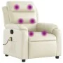 Cream Synthetic Leather Massage Recliner by vidaXL, Armchairs - Ref: Foro24-373494, Price: 255,49 €, Discount: %