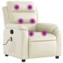 Sillón reclinable de masaje cuero sintético crema de vidaXL, Sillones - Ref: Foro24-373494, Precio: 261,70 €, Descuento: %