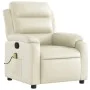 Cream Synthetic Leather Massage Recliner by vidaXL, Armchairs - Ref: Foro24-373494, Price: 255,49 €, Discount: %