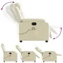 Cream Synthetic Leather Massage Recliner by vidaXL, Armchairs - Ref: Foro24-373494, Price: 255,49 €, Discount: %