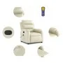 Cream Synthetic Leather Massage Recliner by vidaXL, Armchairs - Ref: Foro24-373494, Price: 255,49 €, Discount: %