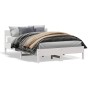 Bed frame with white pine wood headboard 140x200 cm by vidaXL, Beds and slatted bases - Ref: Foro24-842751, Price: 137,87 €, ...